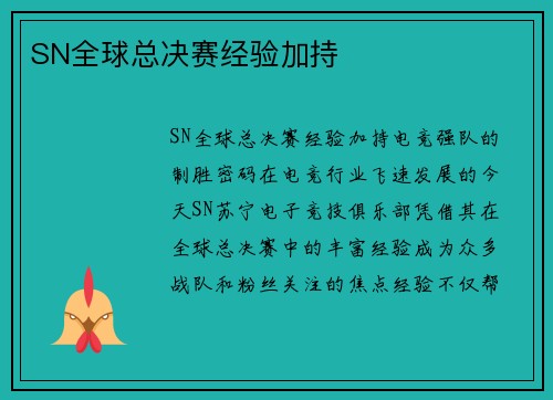 SN全球总决赛经验加持